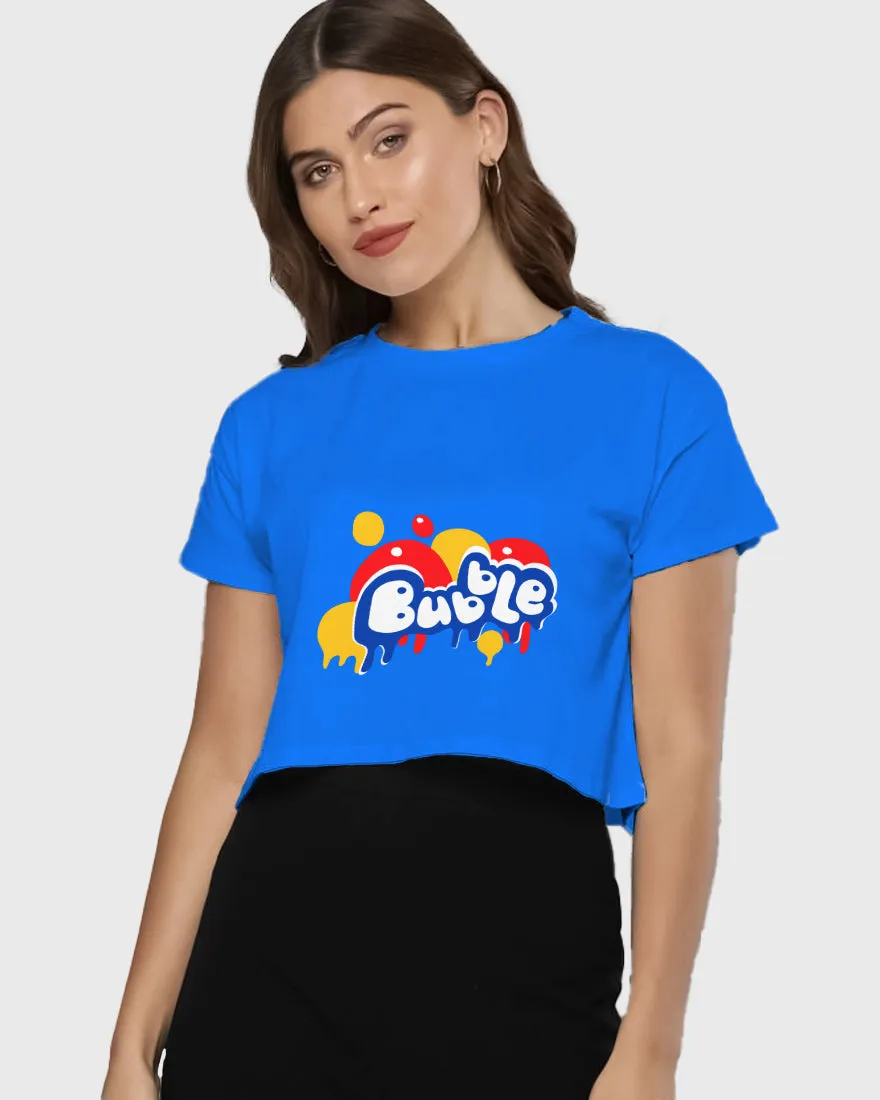 Womens Cropped TShirt Funky Bubble