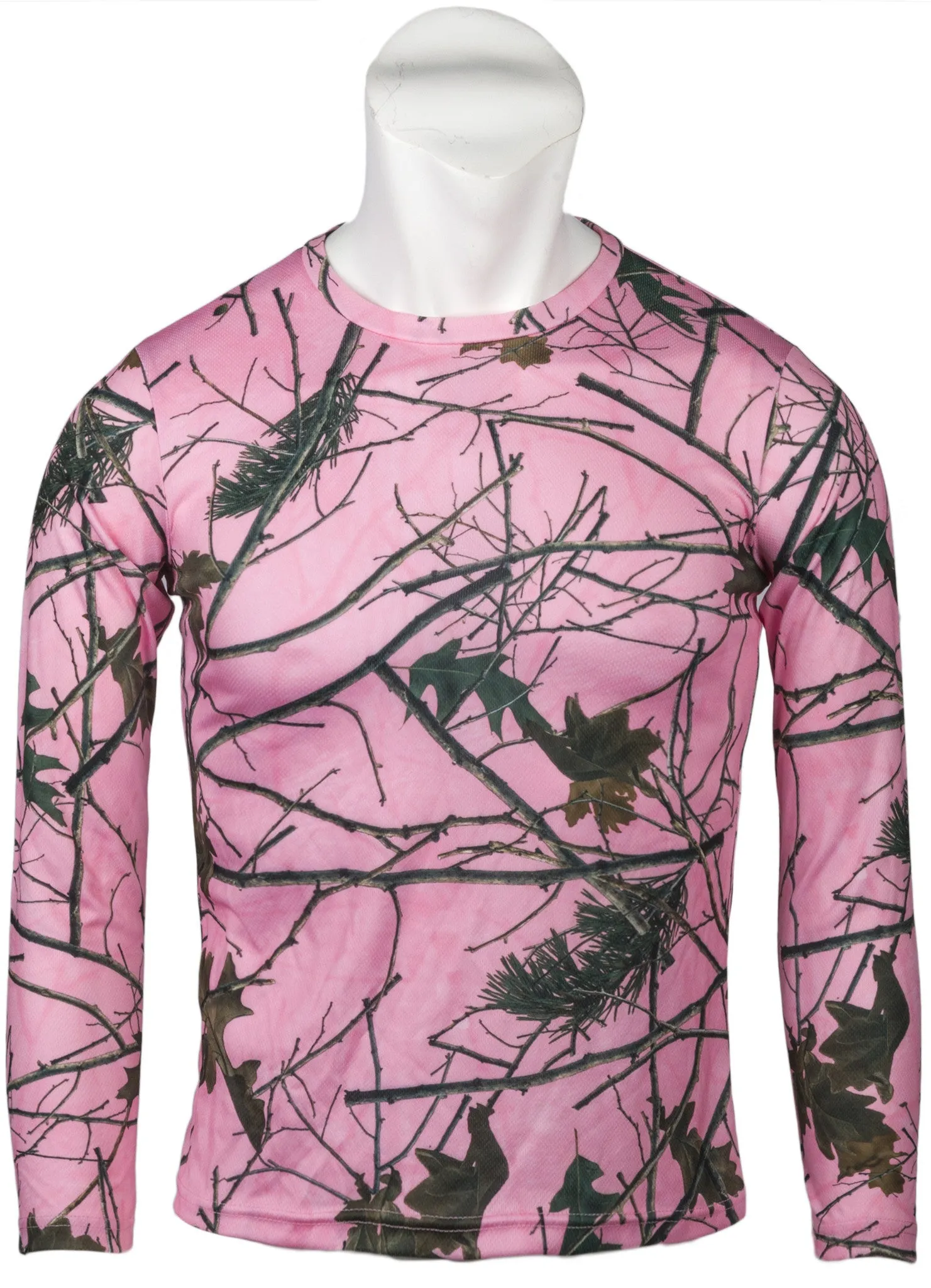 WOMEN'S PINK FOREST CAMO ACTIVE PERFORMANCE LONG SLEEVE T-SHIRT