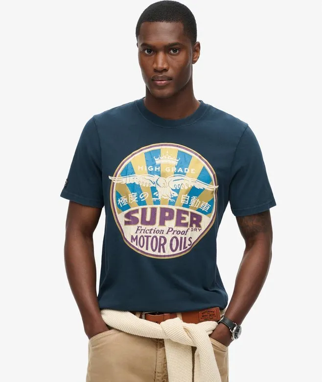 Workwear Gasoline Graphic Tee - Ecplise Navy