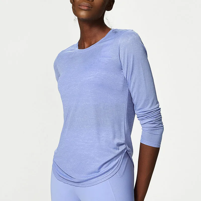 Yoga Clothing Top Loose Long Sleeved Sports Top Women Quick Drying Fitness T shirt Sports Blouse
