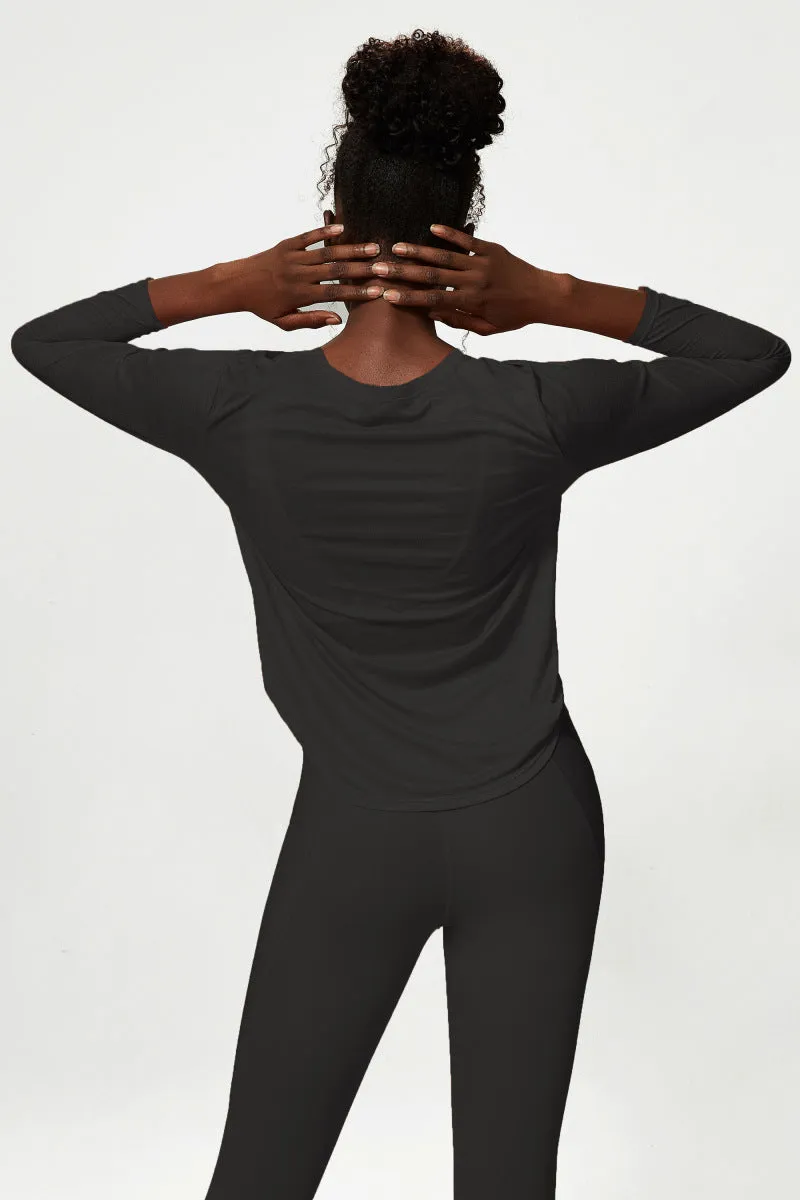 Yoga Clothing Top Loose Long Sleeved Sports Top Women Quick Drying Fitness T shirt Sports Blouse