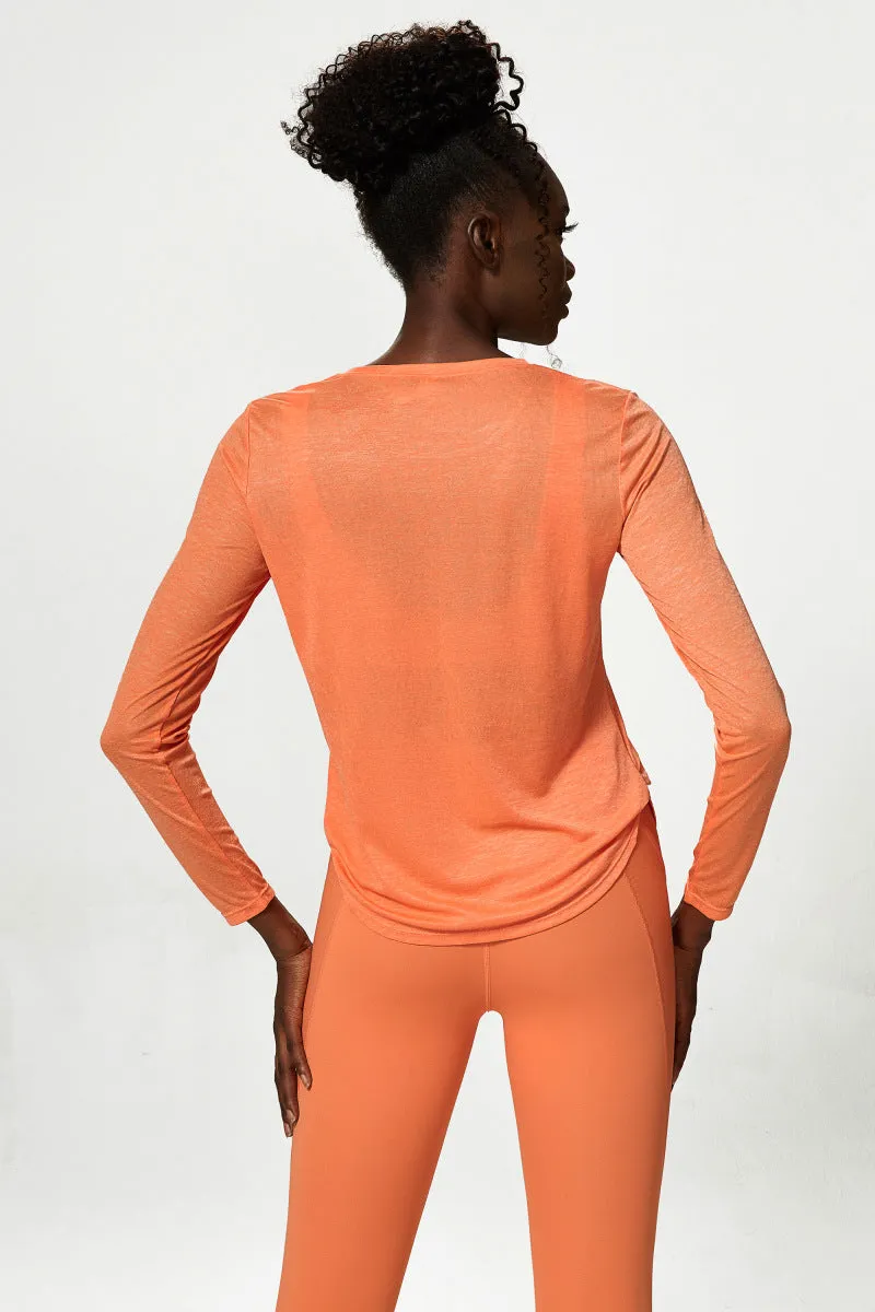 Yoga Clothing Top Loose Long Sleeved Sports Top Women Quick Drying Fitness T shirt Sports Blouse